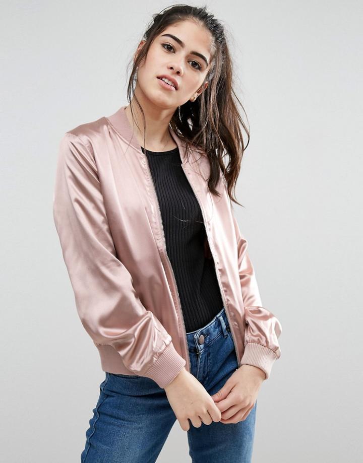 Only Starly Satin Bomber Jacket - Pink