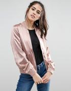 Only Starly Satin Bomber Jacket - Pink