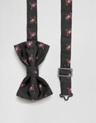 Asos Chirstmas Bow Tie With Cartwheeling Santa - Black