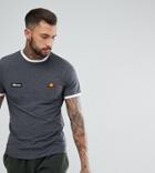 Ellesse Ringer T-shirt With Small Logo In Black - Black