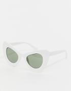 Svnx Chunky Frame Cat Eye Sunglasses - White
