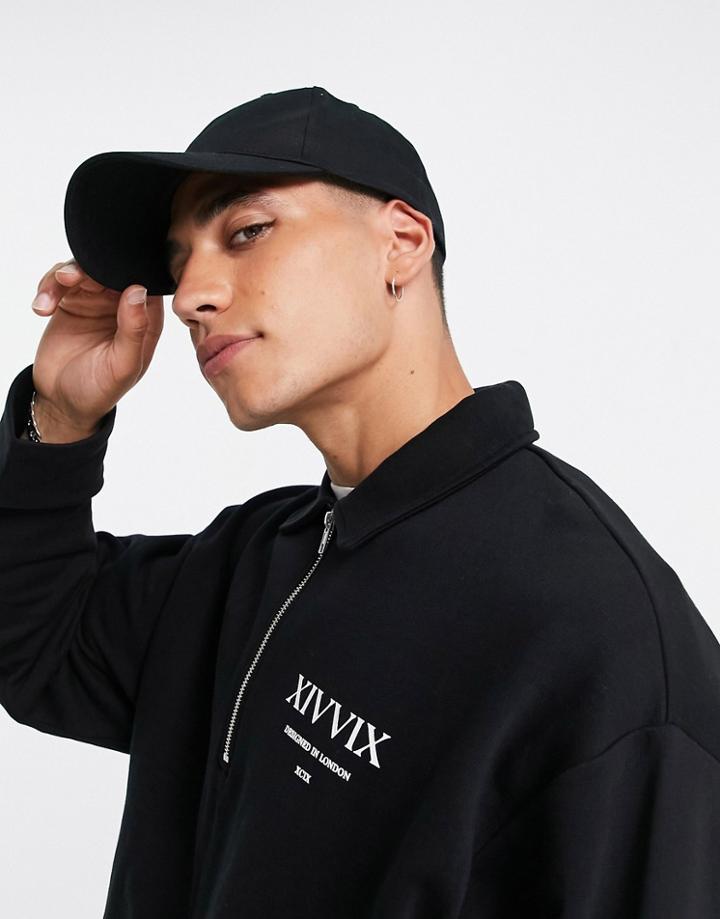 Asos Design Baseball Cap In Black Cotton