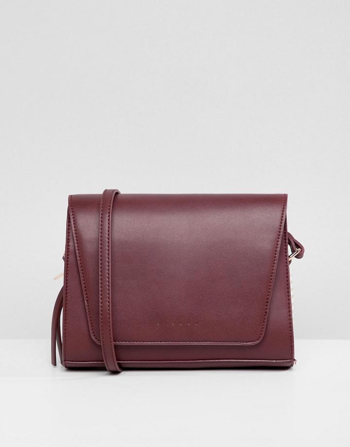 Sisley Cross Body Bag With Stripe Detail - Red