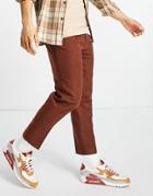 Asos Design Tapered Wool Mix Smart Pants In Rust-brown