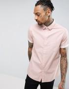 Asos Regular Fit Laundered Shirt In Pink - Pink
