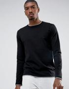 Esprit Long Sleeve T-shirt With Contrast Hem Details - Black