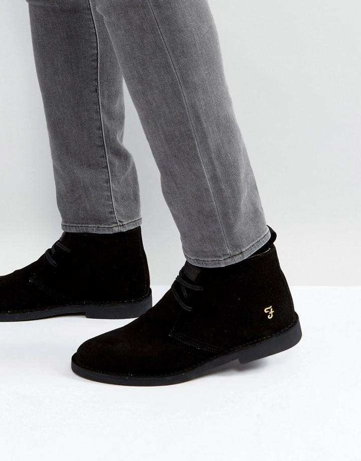 Farah Lozza Suede Desert Boots - Black