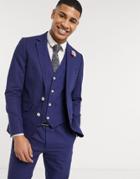Gianni Feraud Wedding Linen Slim Fit Suit Jacket-navy