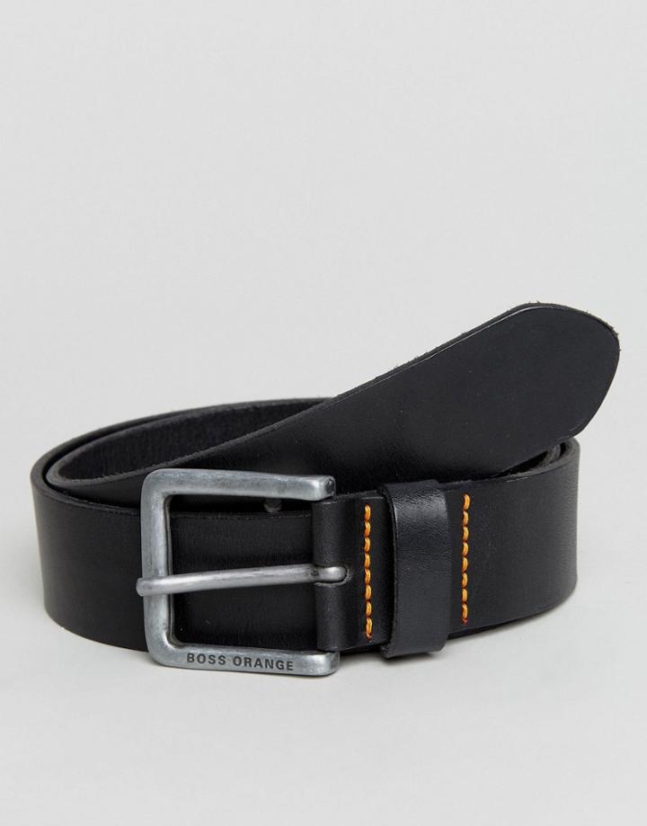 Boss Orange By Hugo Boss Leather Belt Black - Black