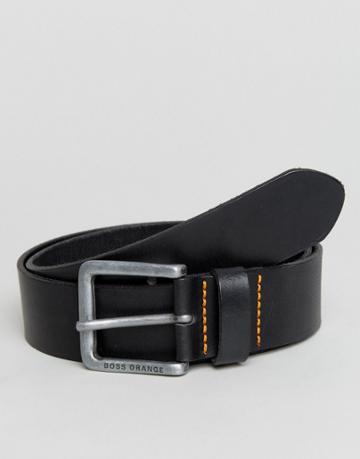 Boss Orange By Hugo Boss Leather Belt Black - Black