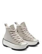Converse Run Star Hike Hi Borg Lined Sneakers In Cream-white
