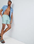 Asos Design Swim Shorts In Pale Blue In Mid Length - Blue