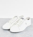 Original Penguin Wide Fit Minimal Lace Up Sneakers In White