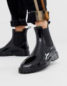 Asos Design Gentle Chunky Chelsea Rain Boots - Black