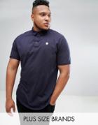 Le Breve Plus Curved Hem Polo With Back Panelling - Navy