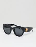 Versace Cat Eye Sunglasses In Black - Black