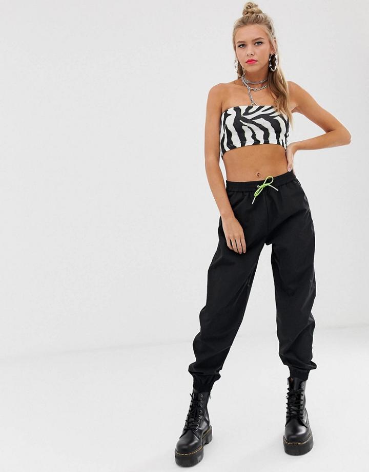 Asos Design Shell Jogger In Black - Black