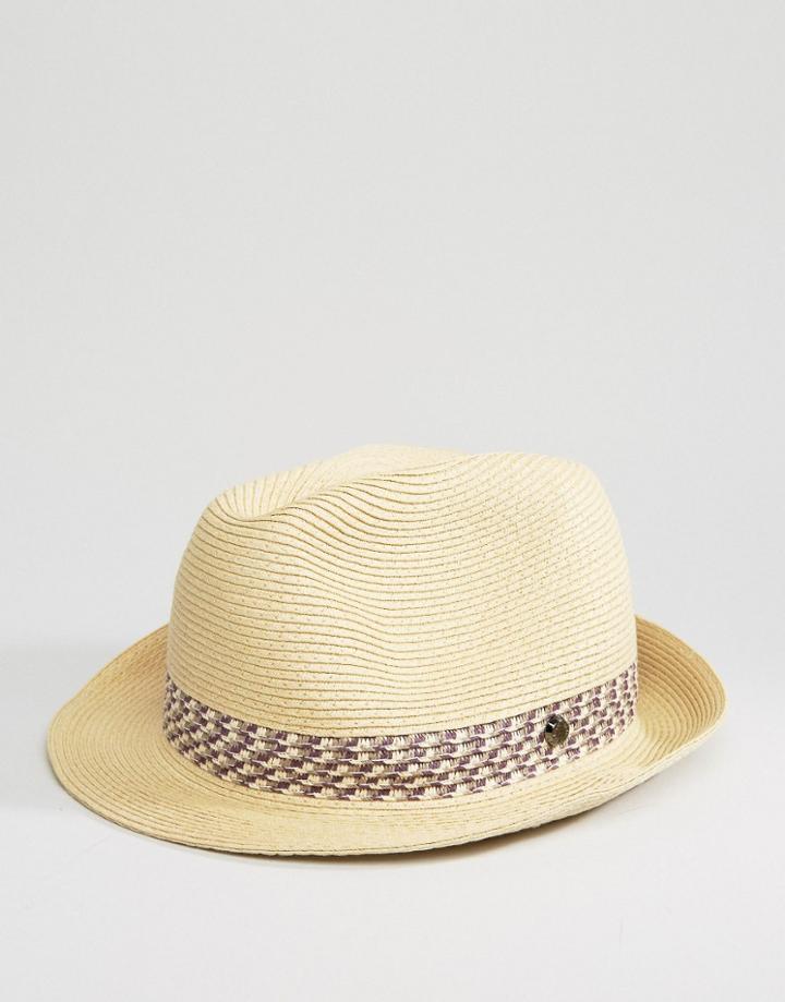 Ted Baker Trilby In Straw - Beige