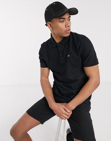 Calvin Klein Golf Midtown Radical Cotton Polo Shirt In Black