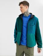 Asos Design Jacket With Reversible Fleece Color Block