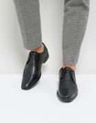 Silver Street Smart Brogues In Milled Black Leather