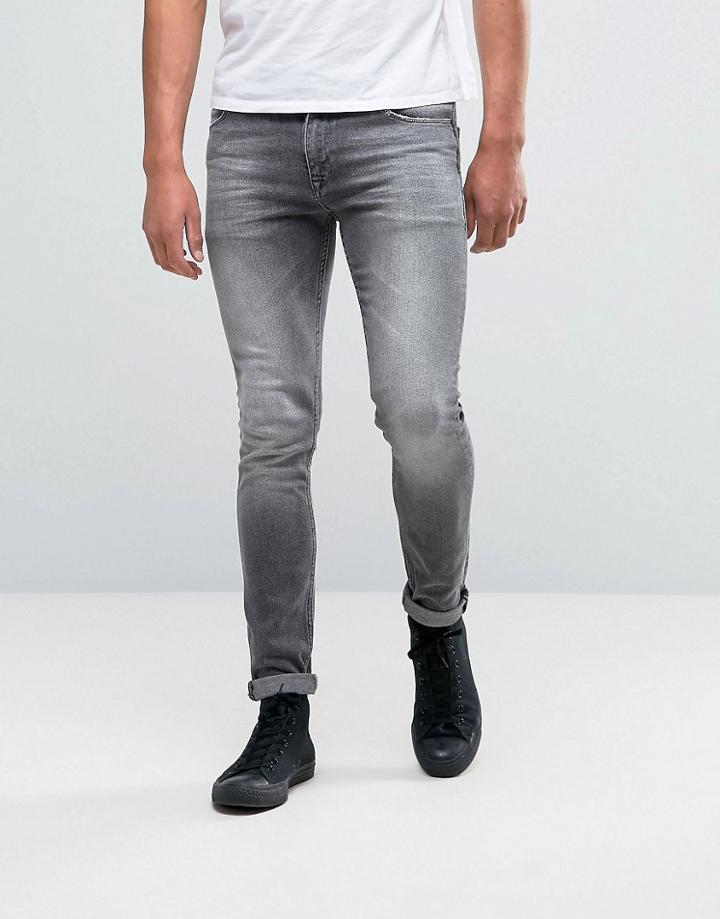 Asos Super Skinny Jeans In Vintage Black - Black