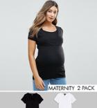 New Look Maternity 2 Pack T-shirt - Black