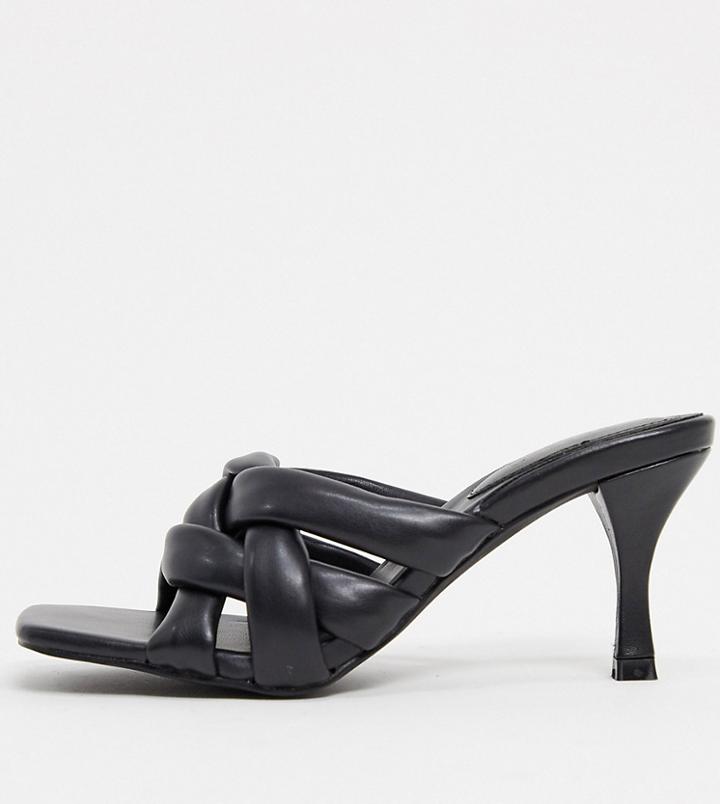 Z Code Z Exclusive Lora Vegan Woven Heel Mule Sandals In Black