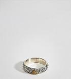 Serge Denimes Geo-tribal Ring In Solid Silver With 14k Gold Plating - Silver