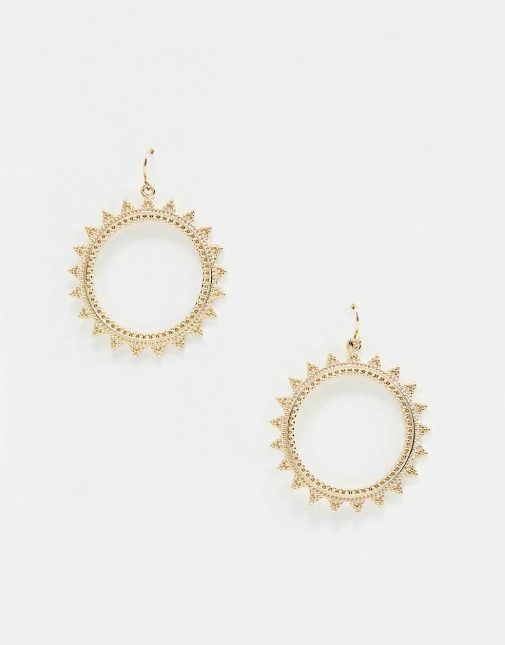Nylon Sun Hoop Earrings - Gold
