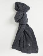 Bolongaro Trevor Ribbed Knitted Scarf In Charcoal-gray