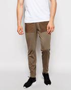 Asos Skinny Joggers In Washed Lightweight - Khaki