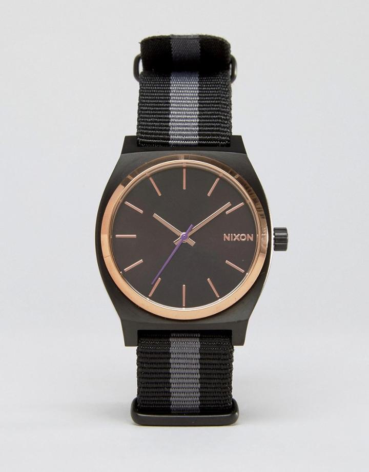 Nixon Time Teller Nato Stripe Watch - Black
