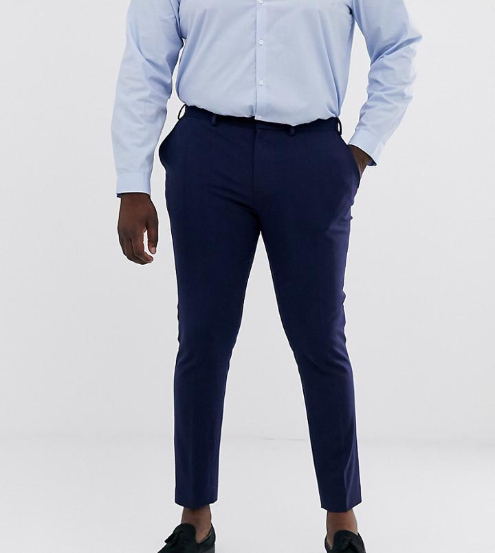 Asos Design Plus Super Skinny Fit Suit Pants In Navy