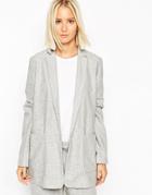 Asos White Blazer In Punched Wool - Gray