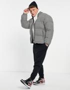 Selected Homme Puffer Jacket In Monogram Print-neutral