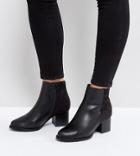 Truffle Collection Wide Fit Kitten Heel Boot - Black