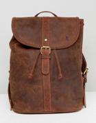 Forbes & Lewis Leather Backpack In Vintage Leather - Brown