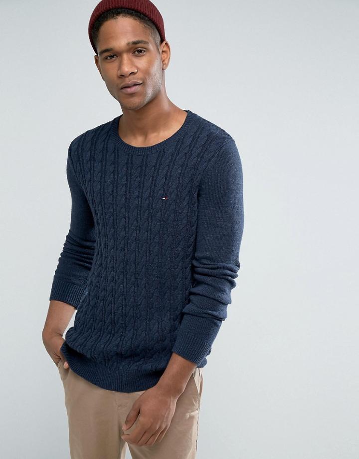 Tommy Hilfiger Denim Cable Sweater In Navy - Navy