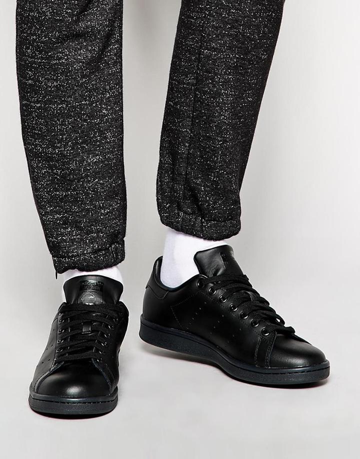 Adidas Originals Stan Smith Leather Sneakers - Black