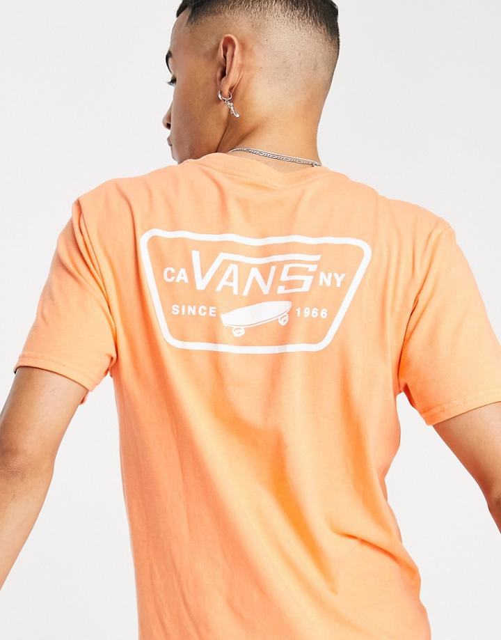 Vans Full Patch Logo Back Print T-shirt In Orange