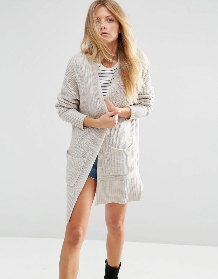 Asos Ultimate Chunky Cardigan - Oatmeal Marl