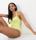 Ivory Rose Fuller Bust Underwired Swimsuit In Lemon Dd-g-yellow