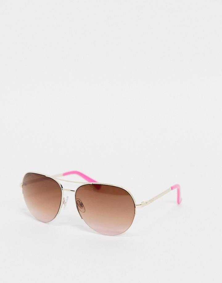Lipsy Aviator Style Sunglasses-gold