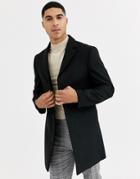 Rudie Premium Wool Blend Overcoat-black
