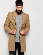 Only & Sons Wool Overcoat - Camel