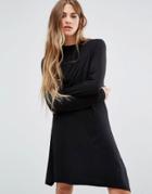 Brave Soul High Neck Skater Dress - Black