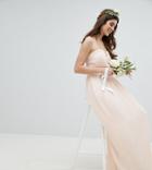 Tfnc Bandeau Maxi Bridesmaid Dress-pink