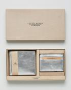 Lloyd Baker Metallic Leather Wallet And Card Holder Set - Silver