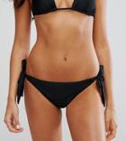 South Beach Mix And Match Black Bunny Tie Bikini Bottom - Black